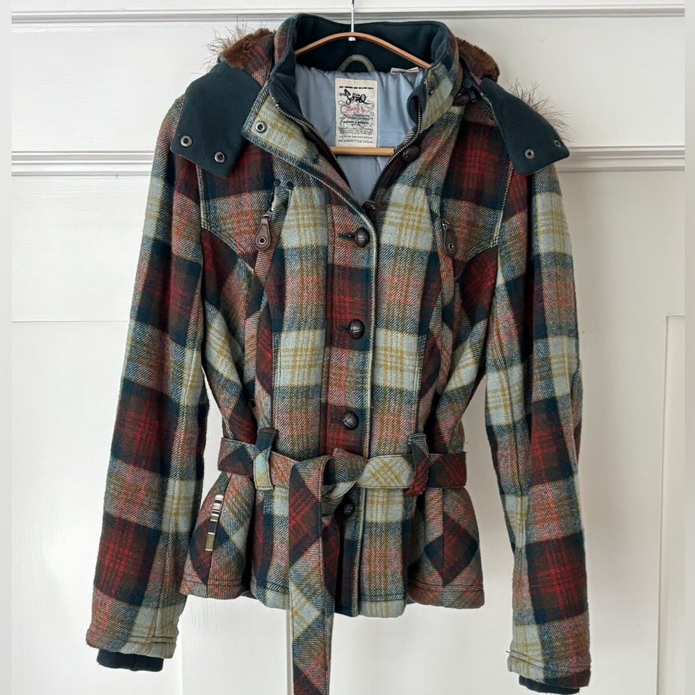 Triple Five Soul Plaid Wool Utility Jacket